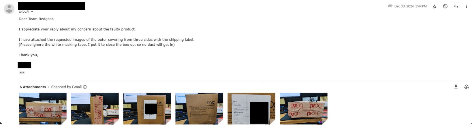 Third email sent on December 30, 2024