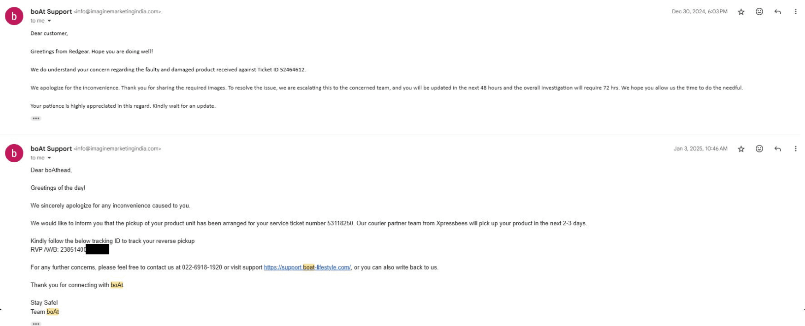 Forth email sent on December 30, 2024