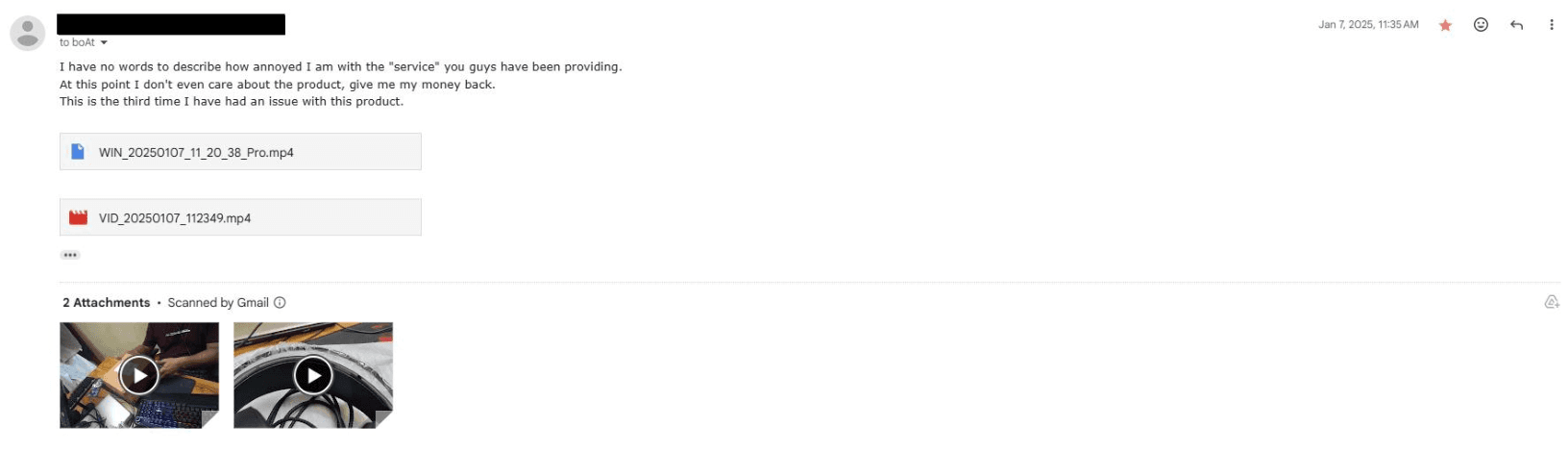 First email sent on January 7, 2025
