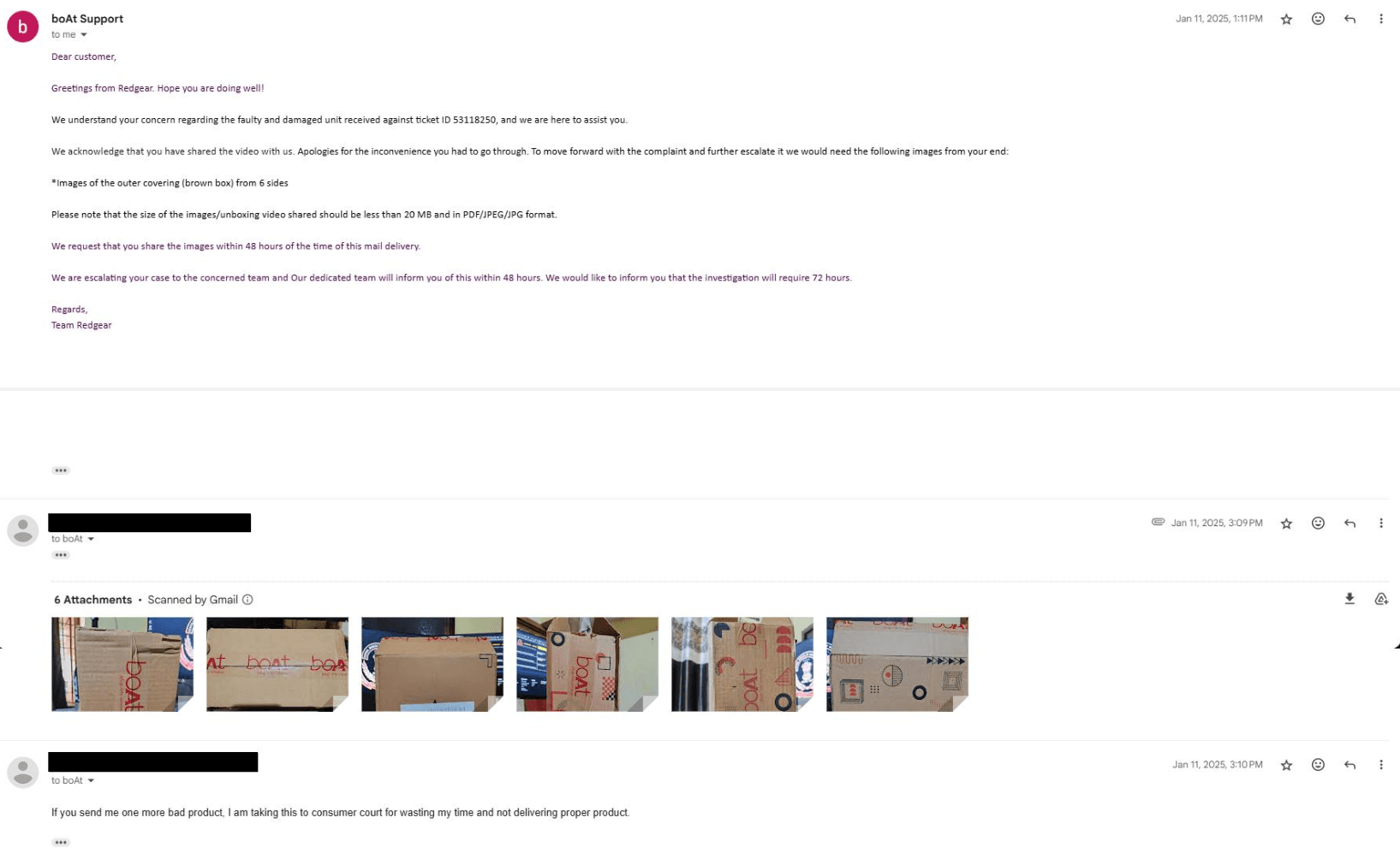 Forth email sent on January 7, 2025
