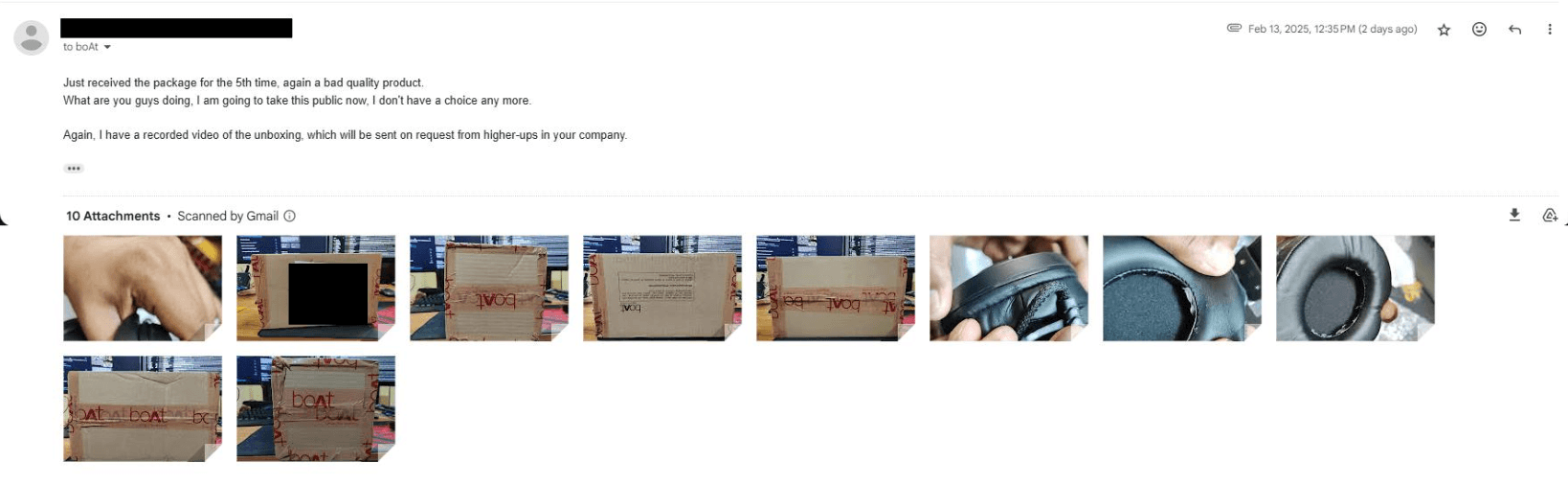 First email sent on February 13, 2025