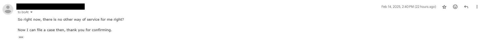 Fifth email sent on February 13, 2025